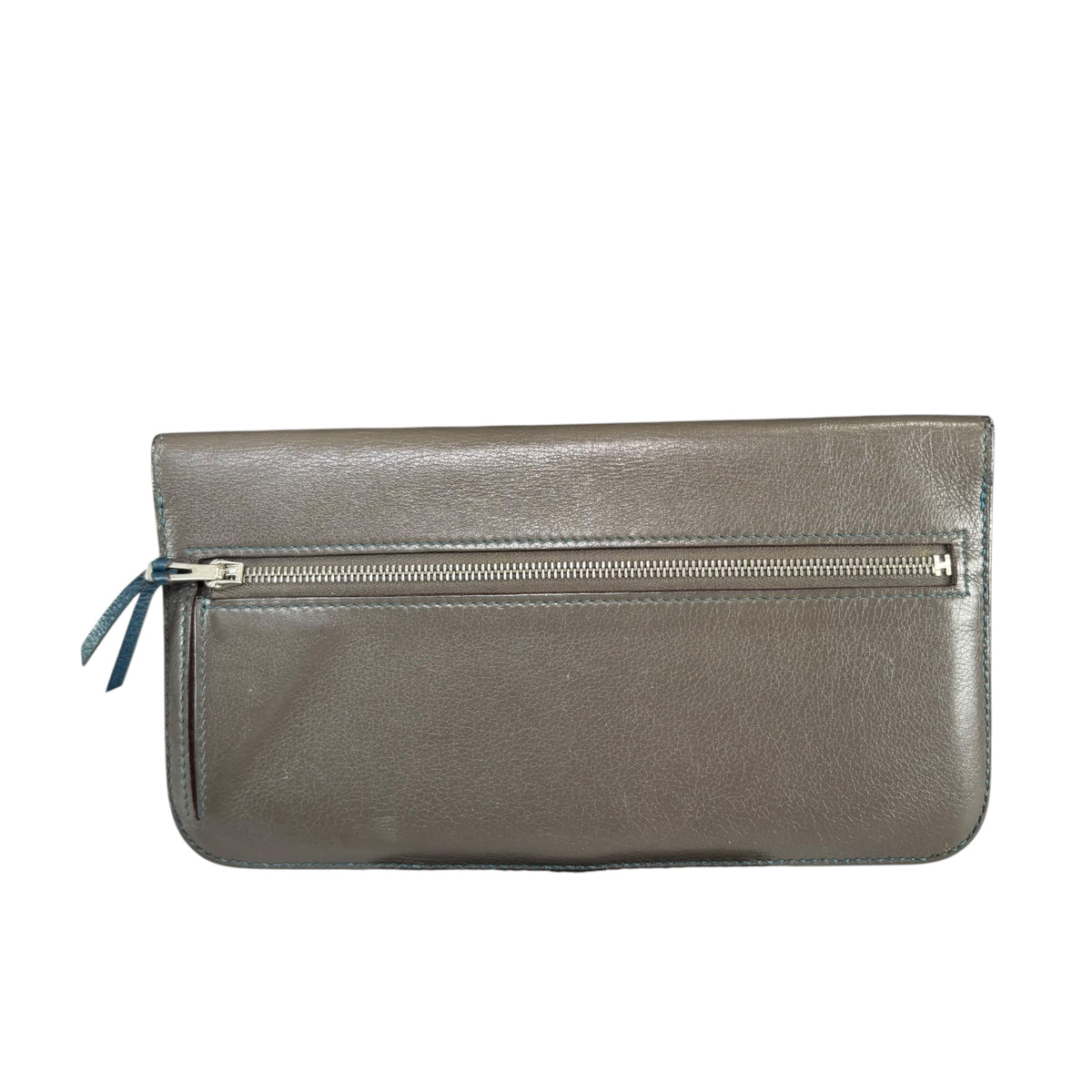 Hermes Dogon Clemence Étain & Navy Blue Palladium Long Wallet