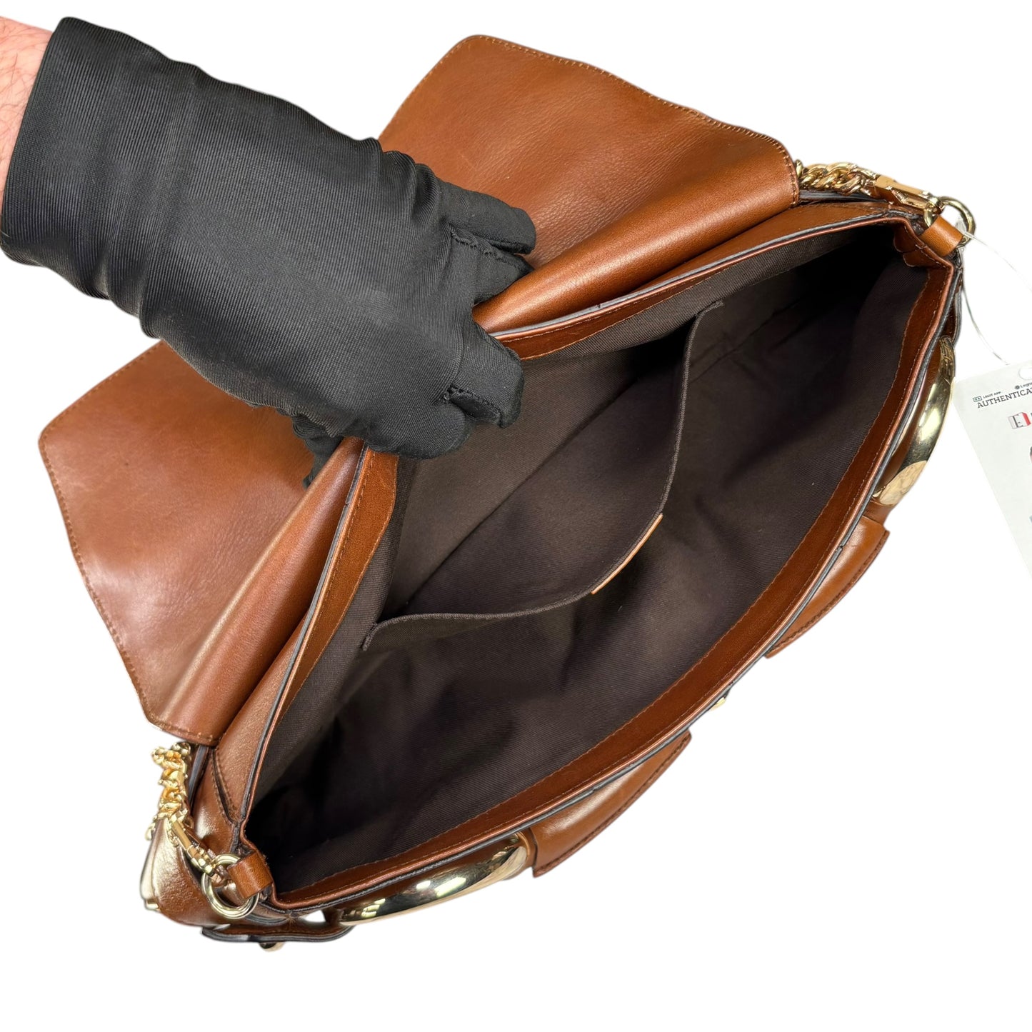 Gucci Classic Y2K Horsebit Gold Brown Jumbo XL Leather Shoulder Bag