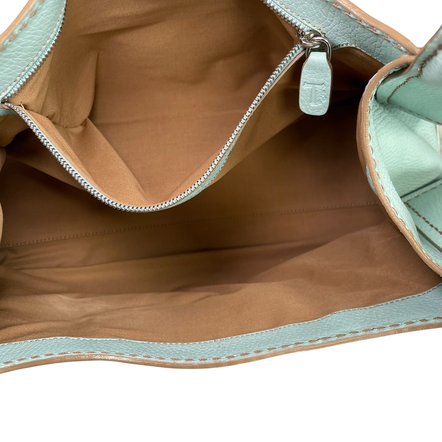 Tod’s D Bag Hobo Mint /Taupe Pebbled Leather SHW Shoulder Bag