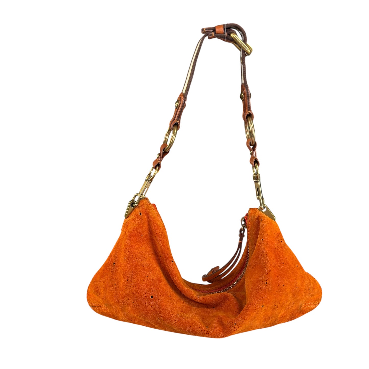 Louis Vuitton Mahina Onatah PM Pouchette Orange Suede Shoulder Purse