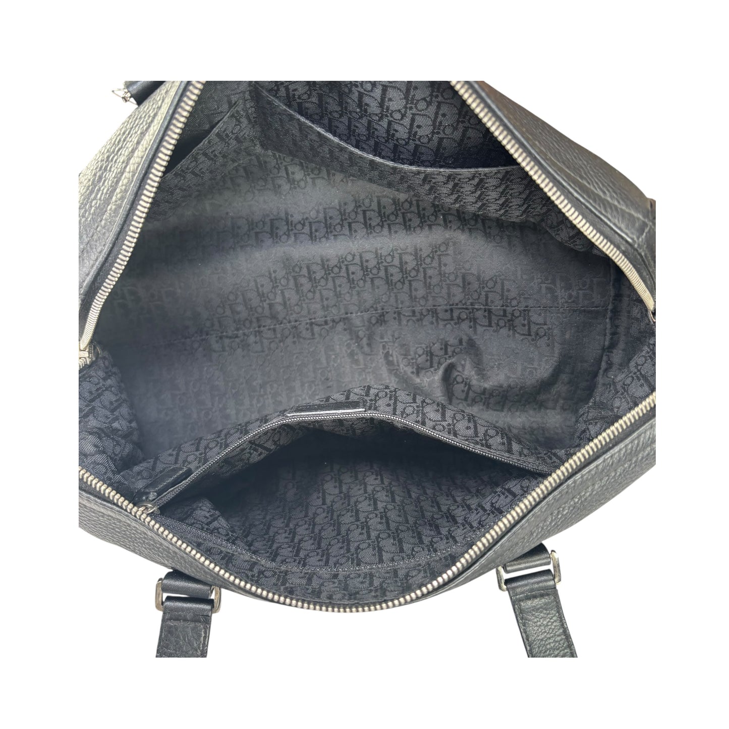 Christian Dior Y2K D Charm Boston SHW Black Leather Bag