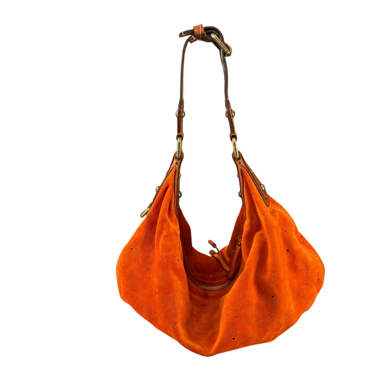 Louis Vuitton Y2K Onata Orange Suede Mahina GM Leather Hobo Purse