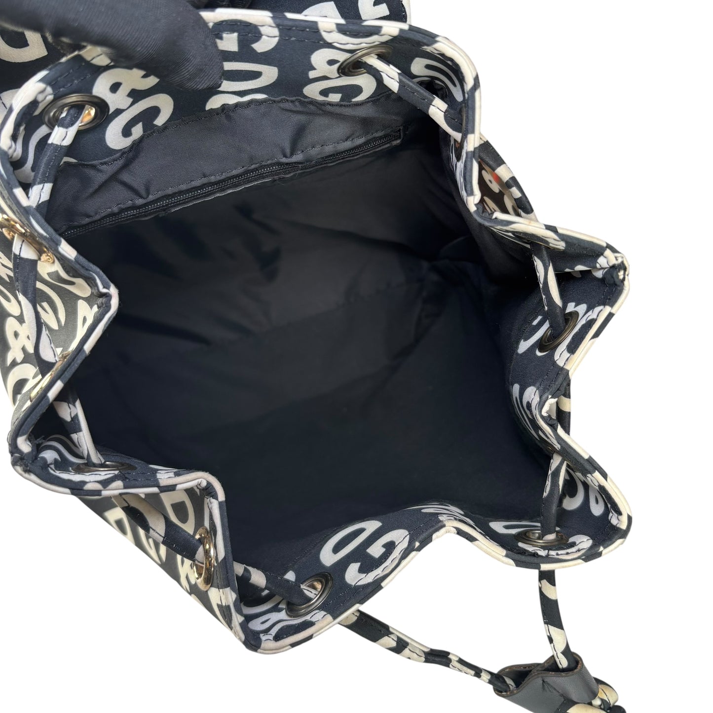 Dolce & Gabbana Y2K Monogram Nylon Black & White Backpack