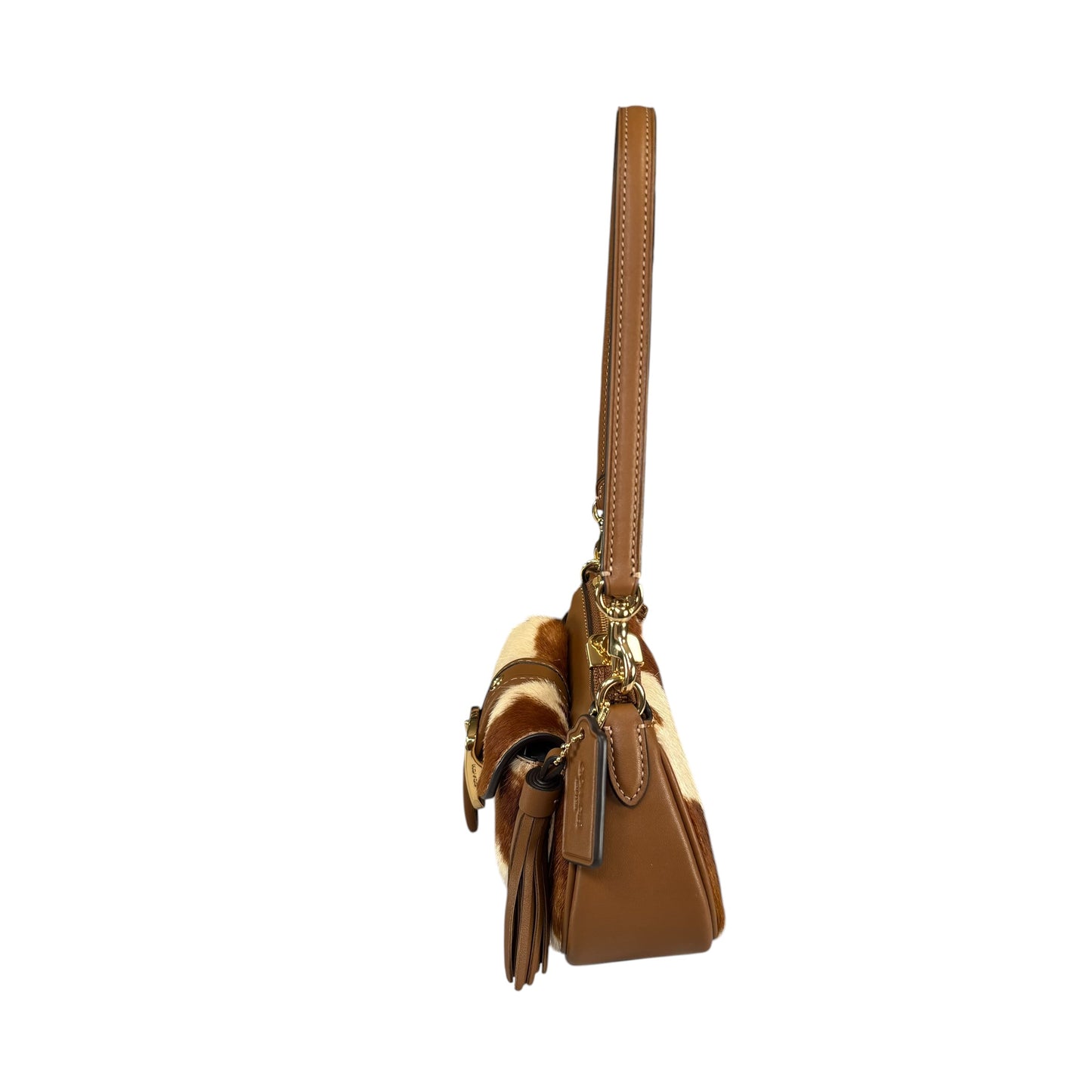 Coach Ashton Mini Brown GHW Hair Calf 2-Way Shoulder Purse