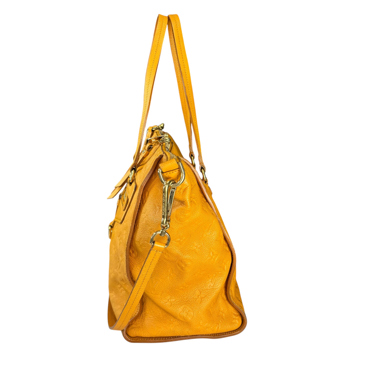 Louis Vuitton Lumineuse Empreinte Mustard Leather Shoulder Tote