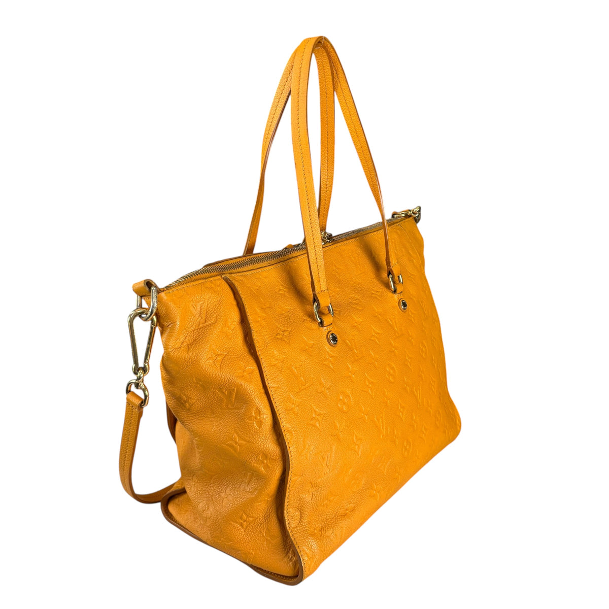 Louis Vuitton Lumineuse Empreinte Mustard Leather Shoulder Tote