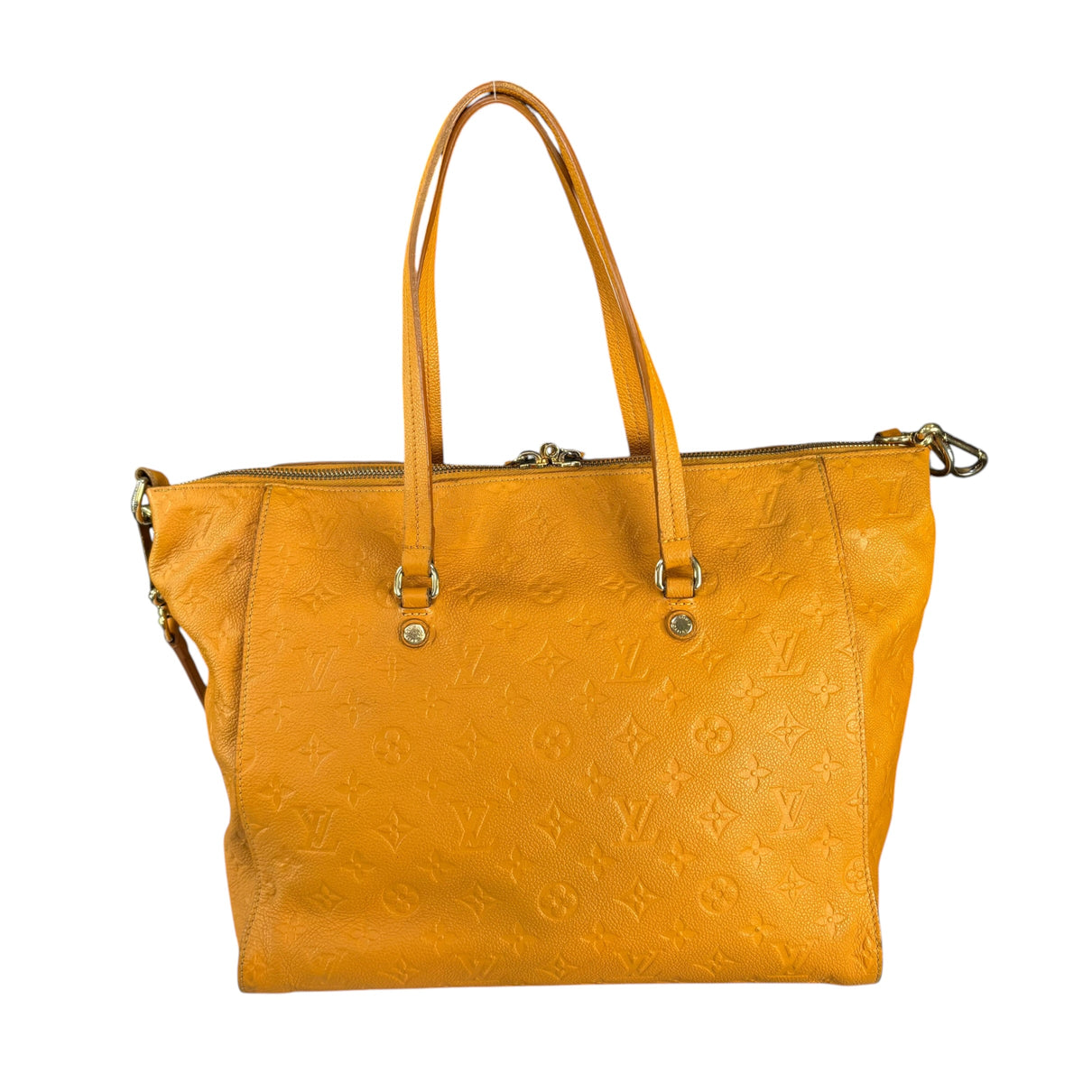 Louis Vuitton Lumineuse Empreinte Mustard Leather Shoulder Tote