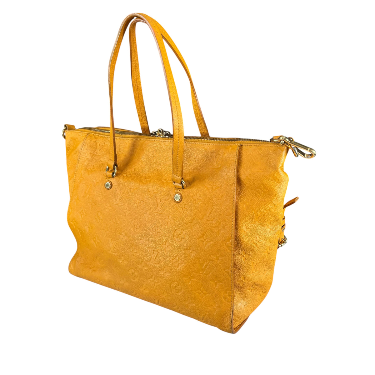 Louis Vuitton Lumineuse Empreinte Mustard Leather Shoulder Tote