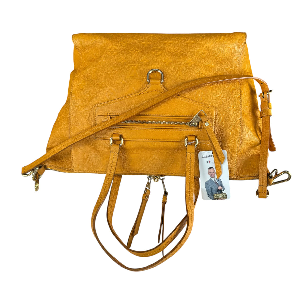 Louis Vuitton Lumineuse Empreinte Mustard Leather Shoulder Tote
