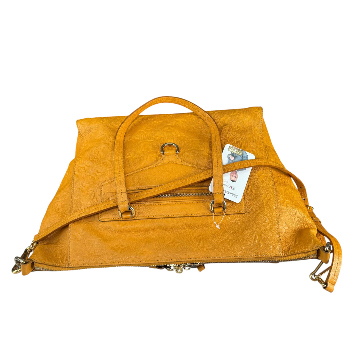 Louis Vuitton Lumineuse Empreinte Mustard Leather Shoulder Tote
