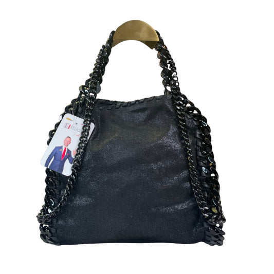 Stella McCartney Falabella Thick Chain Black Vegan Sueded Two-Way Crossbody Purse