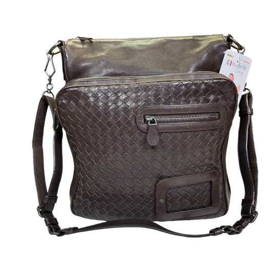 Bottega Veneta Brown Intrecciato Woven Multi Crossbody Large Shoulder Travel Bag