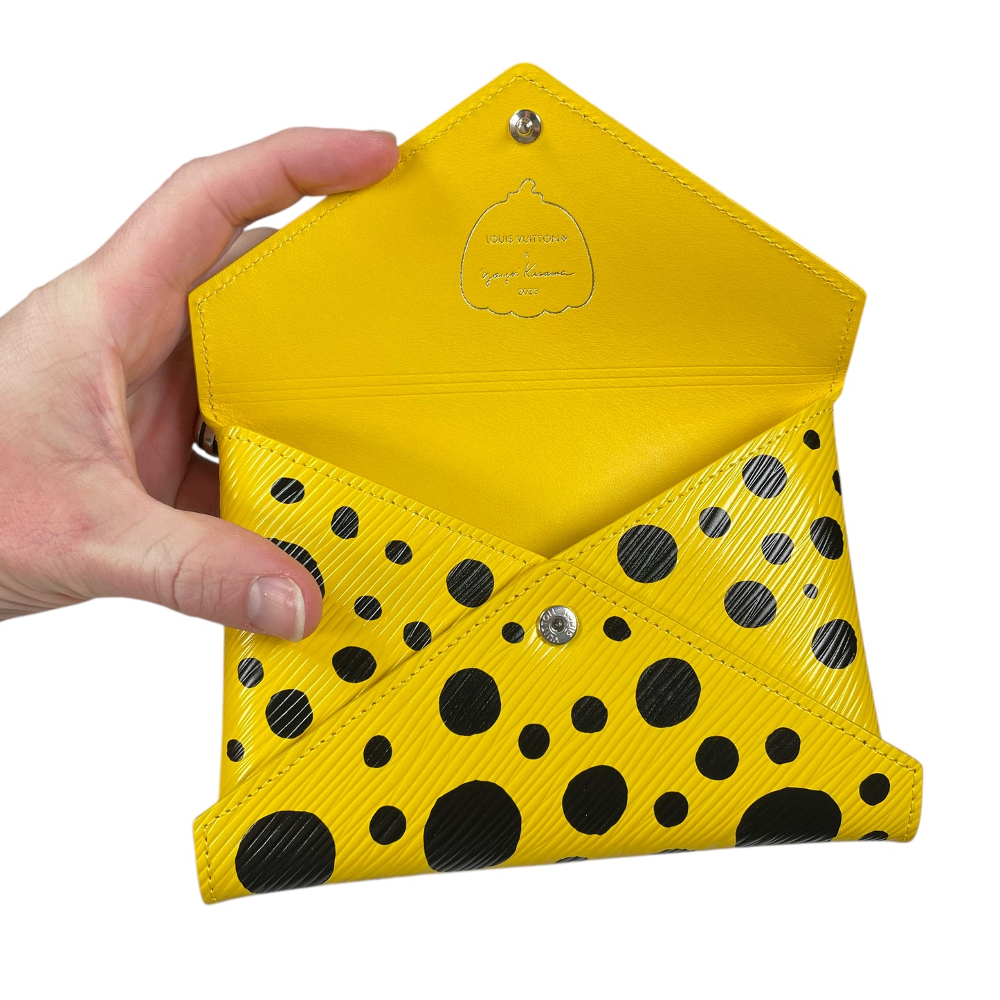 Louis Vuitton Epi Yellow & Black Bumble Bee Dots Kusama Kirigami Pochette Medium