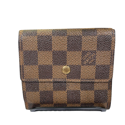 Louis Vuitton Elise Ebene Damier Tri-Fold Coated Canvas Dual Snap Wallet