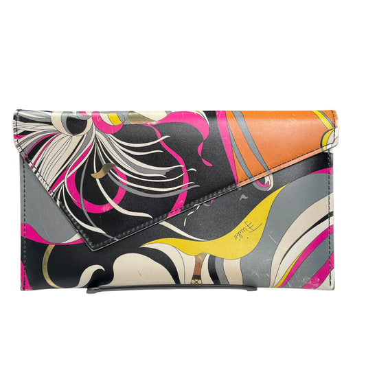 Emillio Pucci Envelop Abstract Swirl Long Slim Snap Wallet