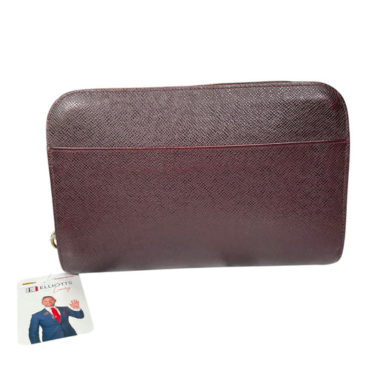 Louis Vuitton Baikal Burgundy Taiga Zip Around Clutch Wristlet