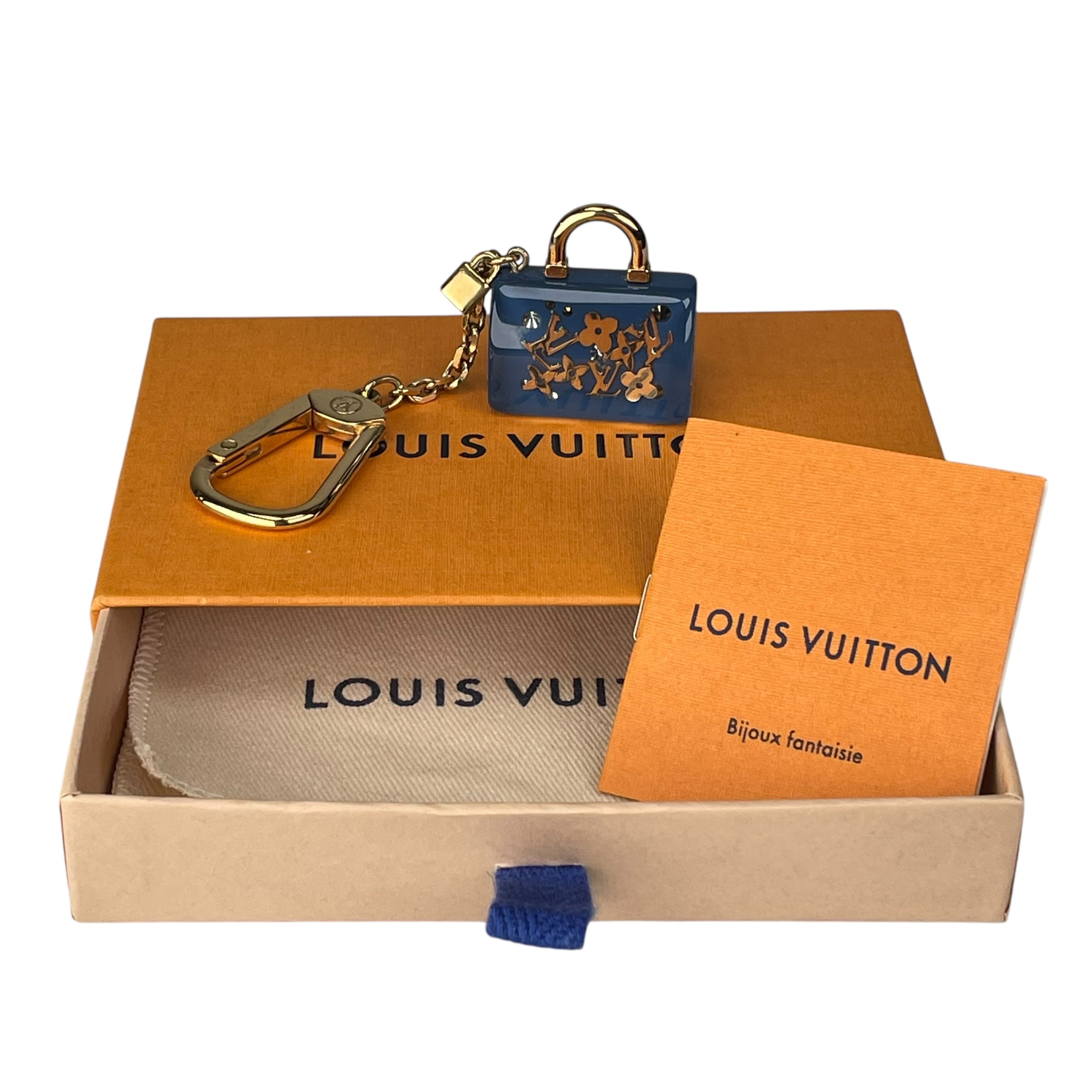 Louis Vuitton Speedy Blue Acrylic Mini Floral Bag Charm Key Holder