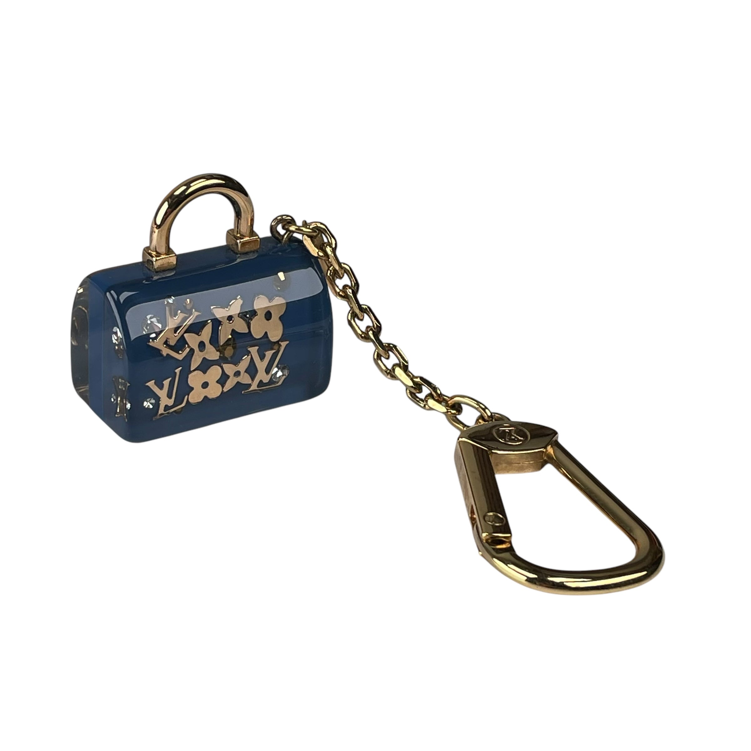 Louis Vuitton Speedy Blue Acrylic Mini Floral Bag Charm Key Holder