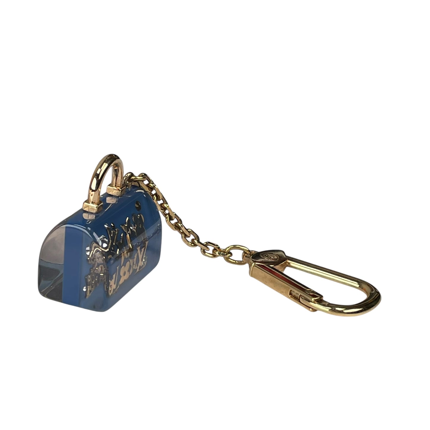 Louis Vuitton Speedy Blue Acrylic Mini Floral Bag Charm Key Holder w/ Box