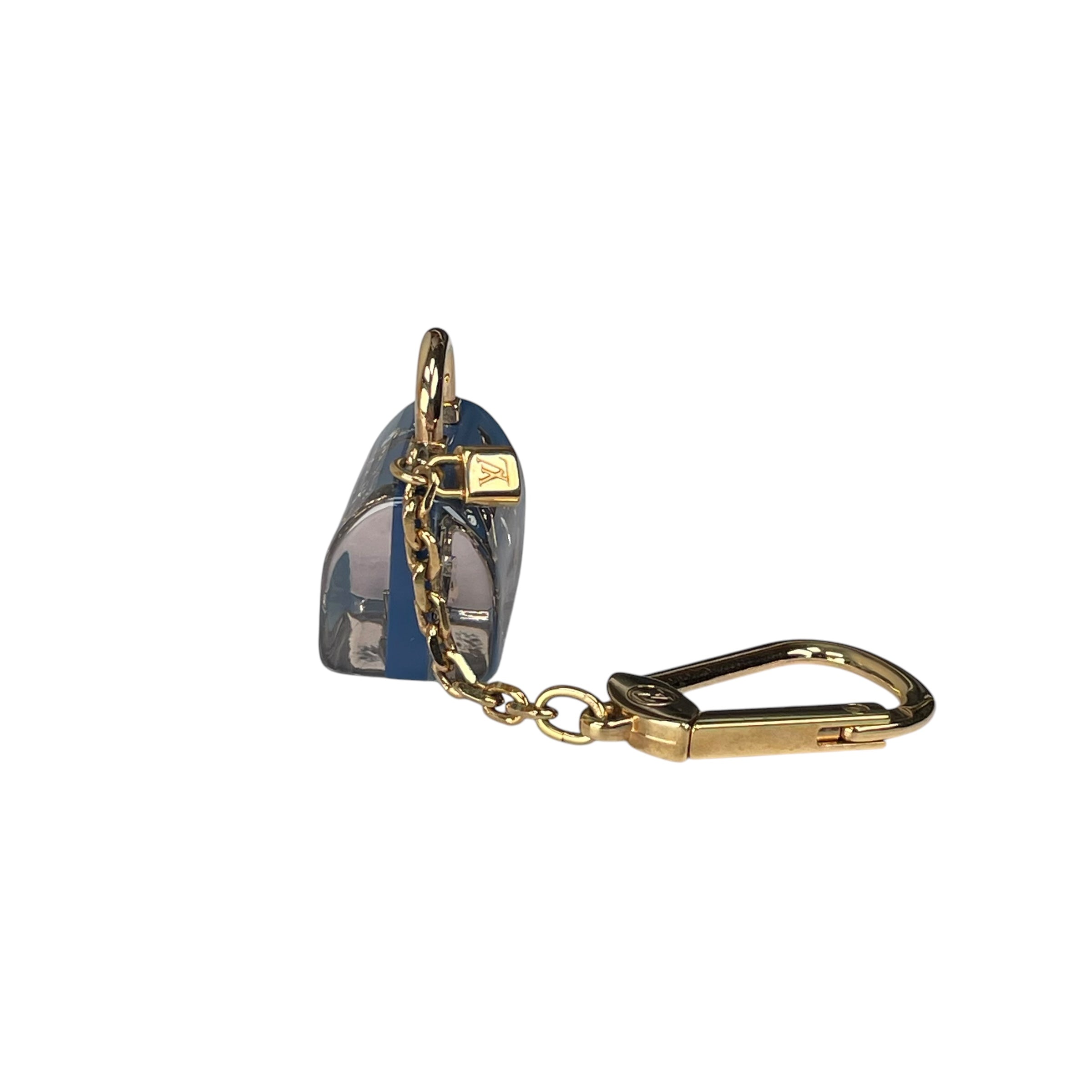 Louis Vuitton Speedy Blue Acrylic Mini Floral Bag Charm Key Holder