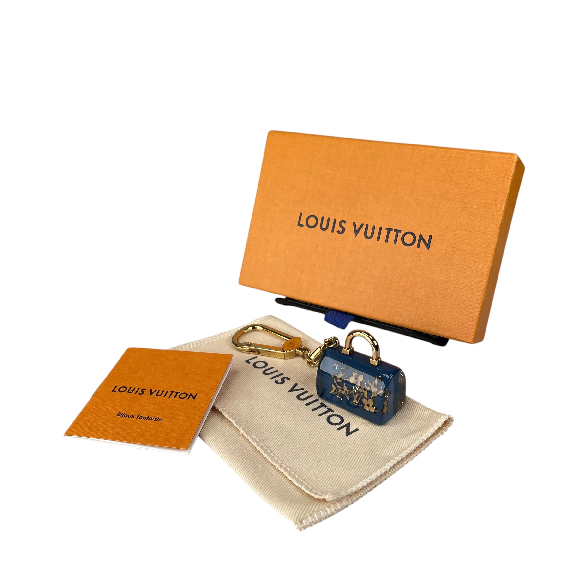 Louis Vuitton Speedy Blue Acrylic Mini Floral Bag Charm Key Holder