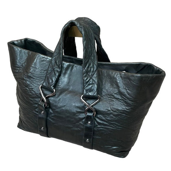 Chanel CC Turn Lock Presse Jumbo Quilted Lambskin Neverfull Black Leather Bag
