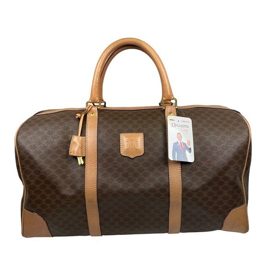 Celine Honeycomb Monogram PVC Leather Boston Duffel Travel Bag Keepall 18”
