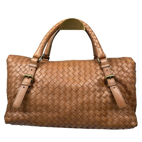 Bottega Veneta Brown Leather Woven Satchel Briefcase Flap Business Bag Purse